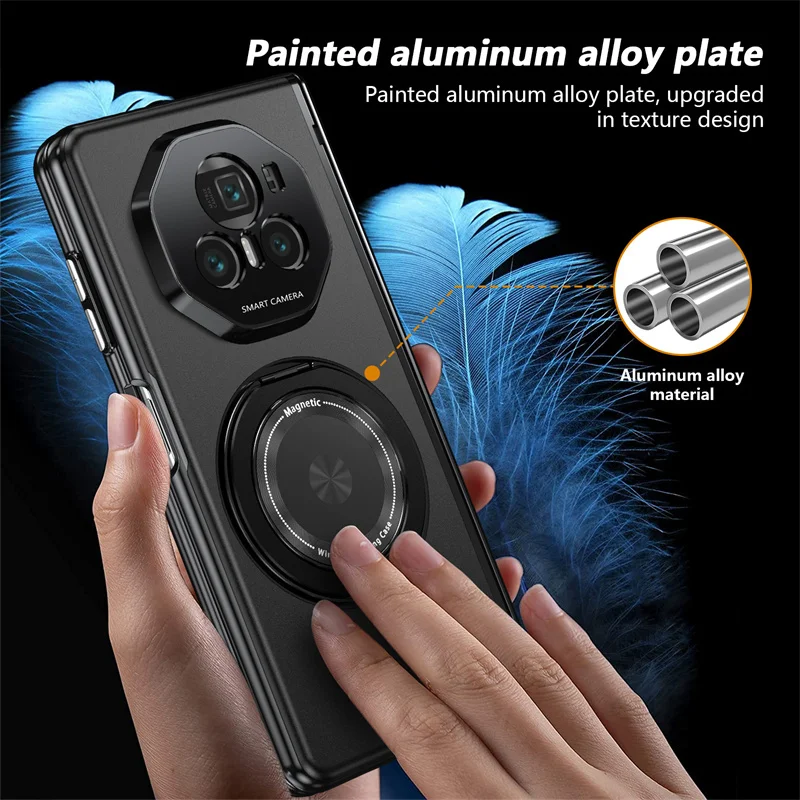 Luxury High Quality Matte Solid Color 360° Rotating Bracket Case - Shockproof Bumper Cover