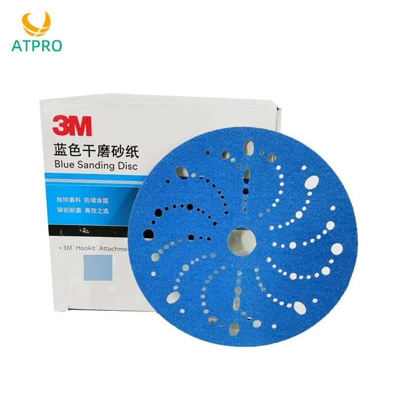 3M321U 6-inch Dry Abrasive Paper 150mm Flocking Disc Car Polishing 80-500 Grit Perforated Abrasive Disc
