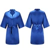 Robes courtes et soyeuses pour femmes, en Satin, pour demoiselle d'honneur, fête de mariée, vêtements de nuit