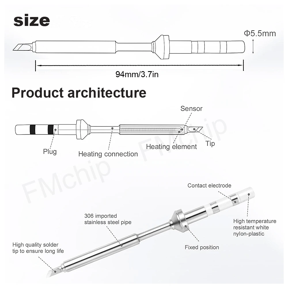 Soldering Iron PINE64 Pinecil TS101 Soldering Iron Tip Replacement Various Models of Pinecil V2 Electric Soldering Iron TS Series C4 BC2
