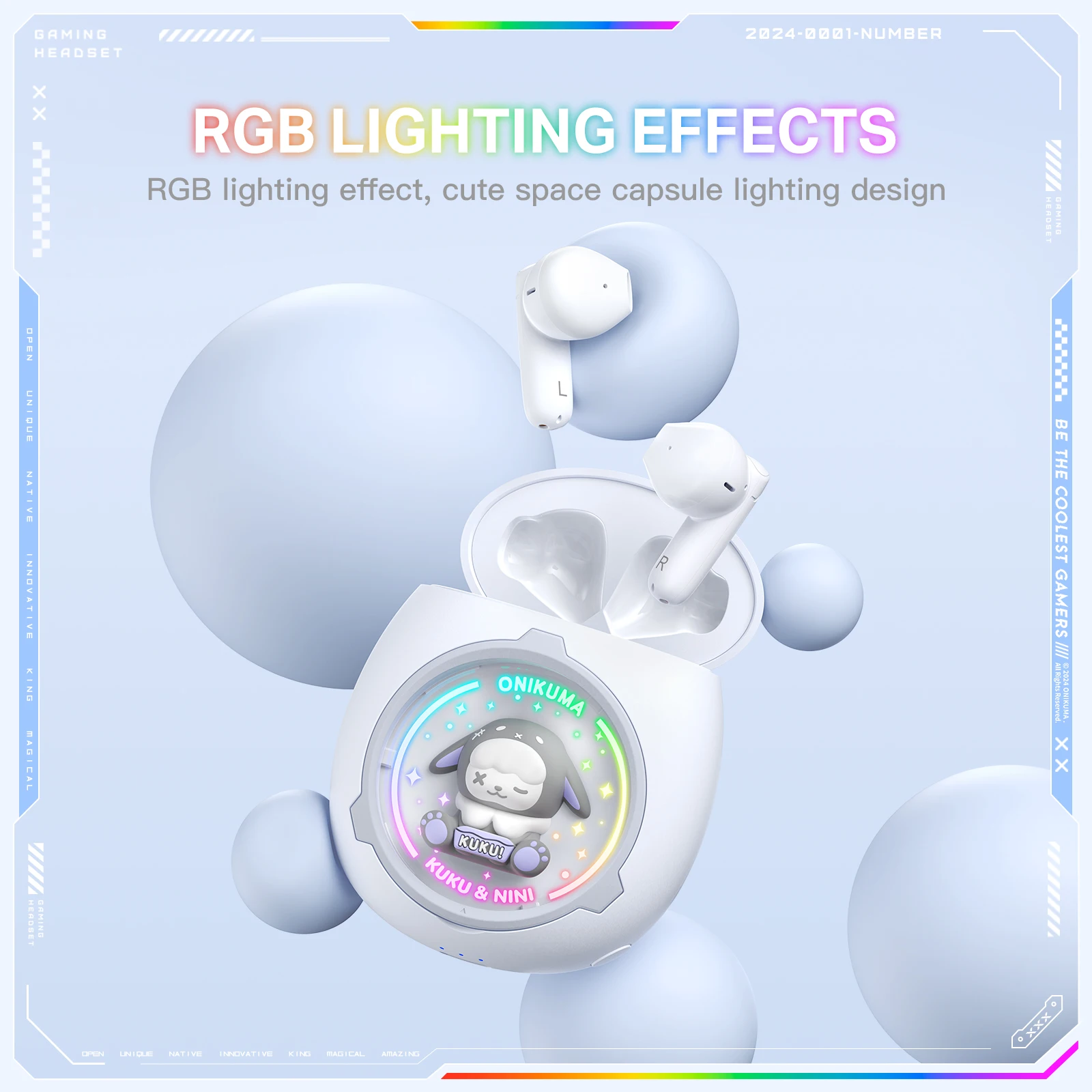 ONIKUMA Premium Wireless Stereo Earbuds with HD Voice and ENC Noise-Cancelling Microphone