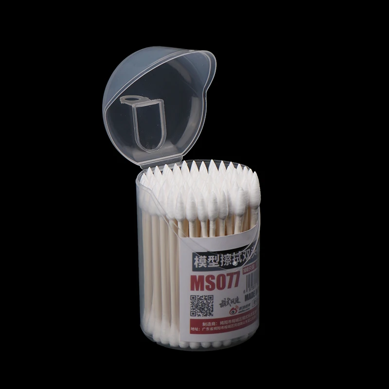Model Hobbies DIY MS-077 Double End Cotton Swab Model Penetration Line Cleaning Tool 100PCS Cotton Swabs