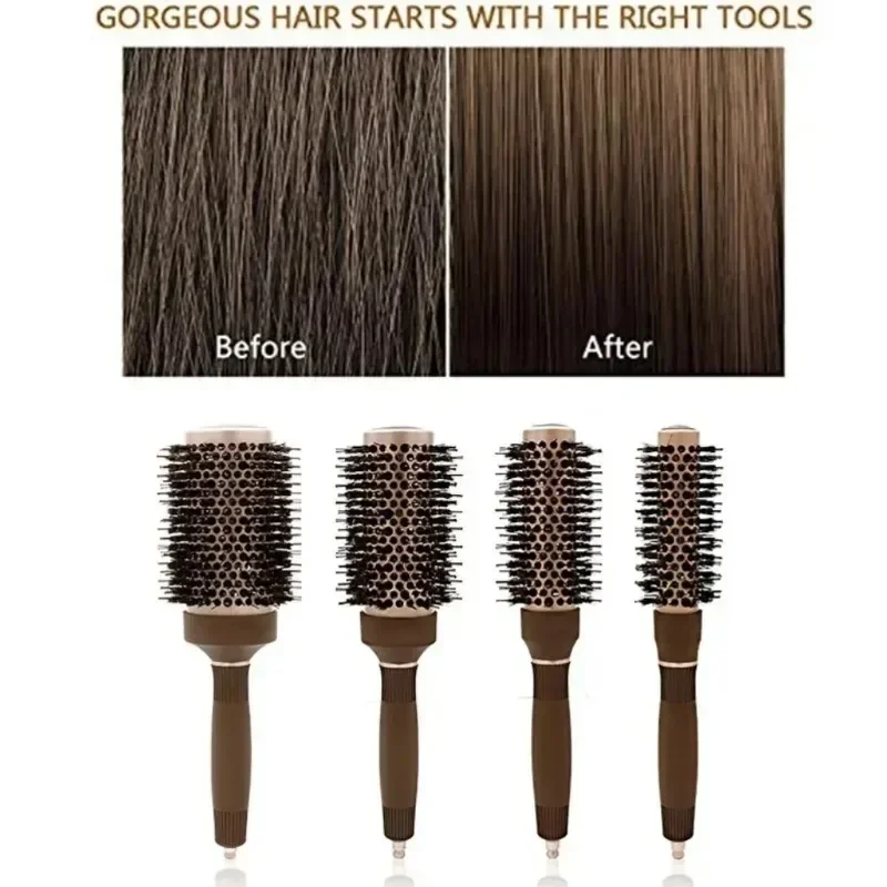 Professional Salon Styling Tools Round Hair Comb Hairdressing Curling Hair Brushes Comb Ceramic Barrel 4 Sizes