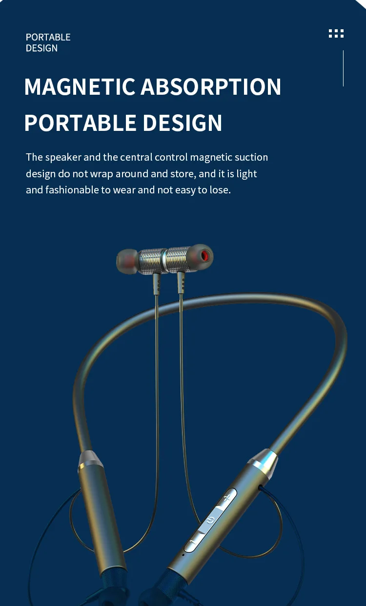 Wireless Bluetooth Headphones In-ear Neckband Sports Headset_voghion.com