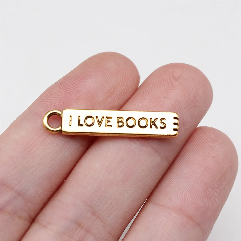 

Accessories For Jewelry I Love Books Charms New In Components 20pcs
