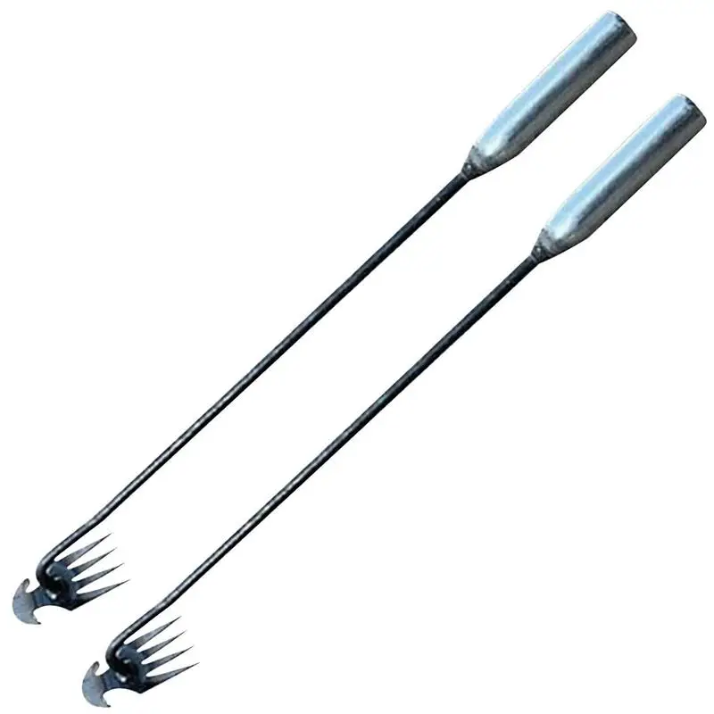 

Stainless Steel Weeder Stainless Steel Grass Hand Remover With 4 Tines Lightweight Weeder For Pulling Grass Without Bending For