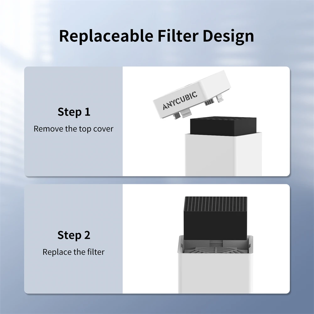Anycubic-filtro de ar para Impressora 3d Resina Airpure Purificação Eficiente do ar Baixo Ruído Carregado Usb Photon Mono x 4k m3 Plus - Imagem 3