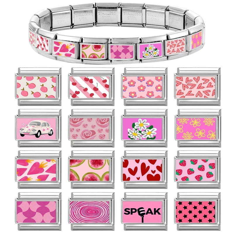 Fashion Pink Charm Bracelet DIY Making Jewelry