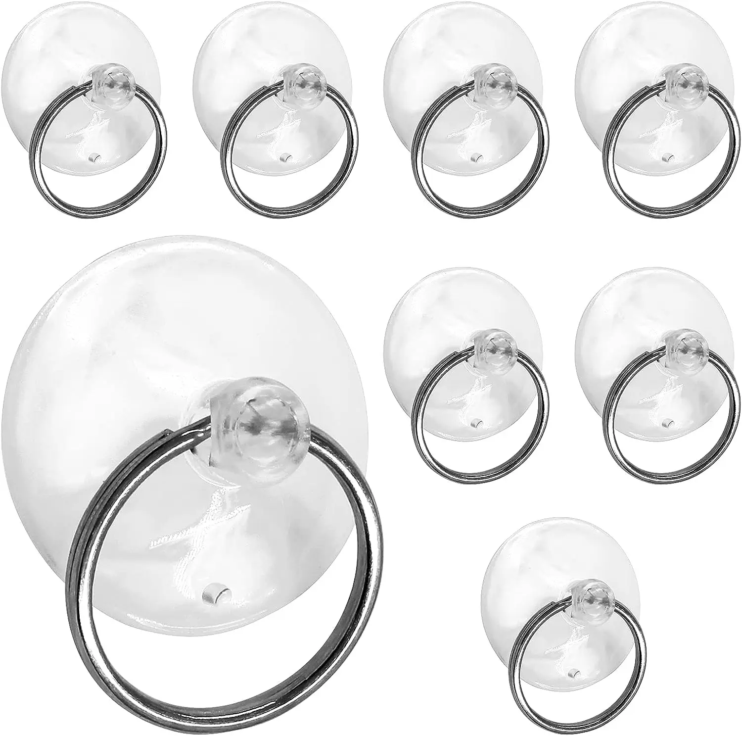 Wall Keychain Holder 40mm Key Ring Suction Cup for Car Home Bathroom Kitchen Shower Wall Windshield Window Glass