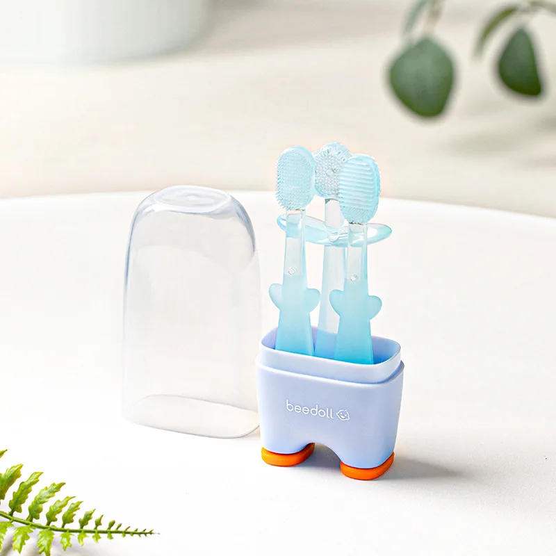 Baby Silicone Toothbrush & Tongue Cleaner Set – Cuby Care