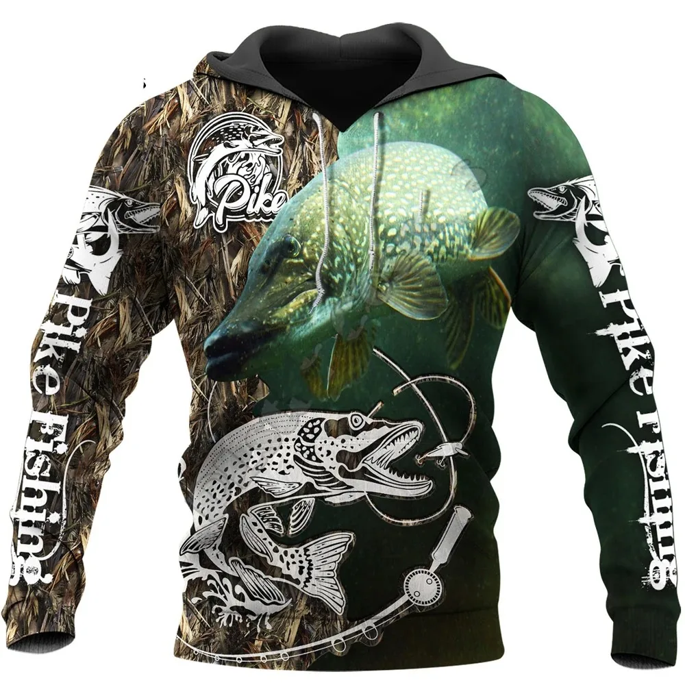 2024 Men's Hoodie Designer Sweatshirt Spring Autumn Harajuku y2k 3D Fishing Printed Clothes Long Sleeve Pullover