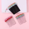 50pcs Colored Eyelash Brush Lash Mascara Wand Eyelash Curler False Lash Extension Tool Bendable Brow Brush Comb LAUKISS 6