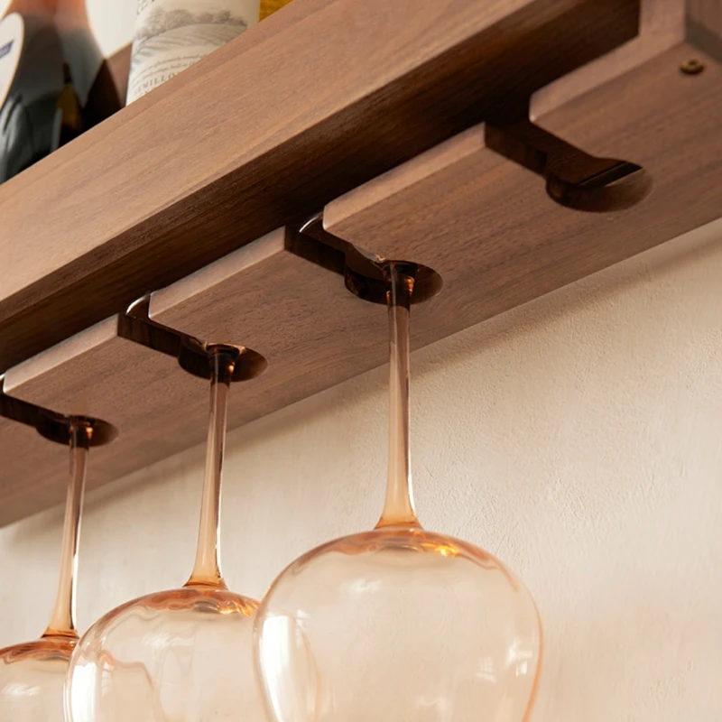 Wine rack Solid Wood Wall Wine Storage Rack Whiskey and Red Wine Wall Mounted Bar Household Hanging Cabinet #0070