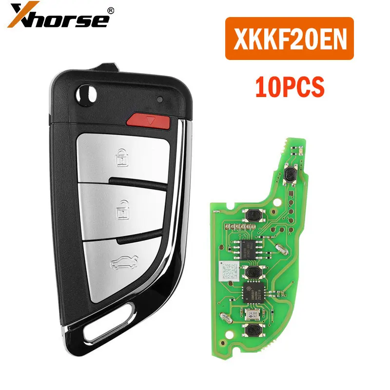 

10PCS Xhorse XKKF20EN Car Remote Key VVDI Knife Style 3 Button Car Key for VVDI VVDI2 Key Tool English Version Wired Remote Key