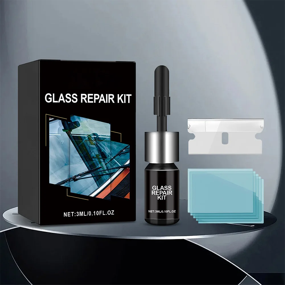 자동차 유리 균열 수리 도구 내마모성 균열 스크래치 수리 키트 칩스, 균열, 별 모양 균열용 앞유리 균열 수리 키트