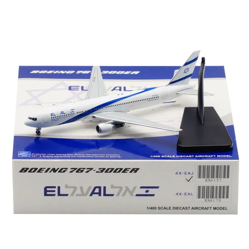 1:400 Scale Model ISRAEL Airline EL AL Airplane B767 Diecast Plane Alloy Aircraft Toy Collection Display For Child Adult Doll 1 400 scale model concorde air france airplane 1976 2003 airliner alloy diecast aircraft toy collection display for child adult