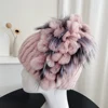 2023 Fur Winter Hat for Women 100% Real Rex Rabbit Fox Fur Hat Rex Rabbit Fur Caps Lady Winter Warm Headwear Women's Fur Hats 1