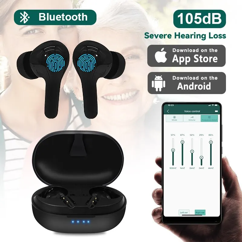 Hearing Aid Rechargeable Hearing Aids Bluetooth Hearing Aid APP Control Digital Sound Amplifier For Deafness Moderate to Severe Loss