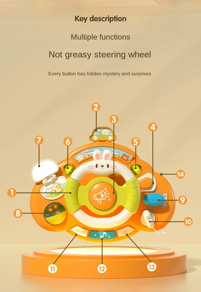 Baby Driving Steering Wheel Toy functions