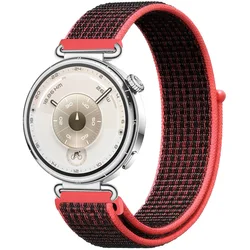 18mm Nylon Strap - Sports Comfortable & Breathable Band, Watch Accessories Bracelet for 18mm Width (Red black)