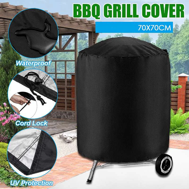 Round Outdoor Furniture Cover 70X70Cm Garden Barbecue Waterproof