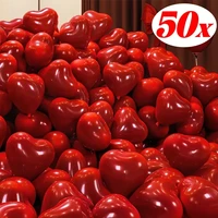 Valentine 50/10pcs Red Heart Balloons Inflatable Latex 1