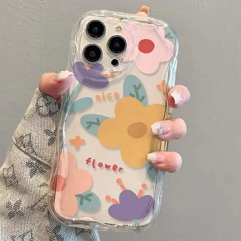 Clear Floral Tulip Phone Case with Small Flower Design