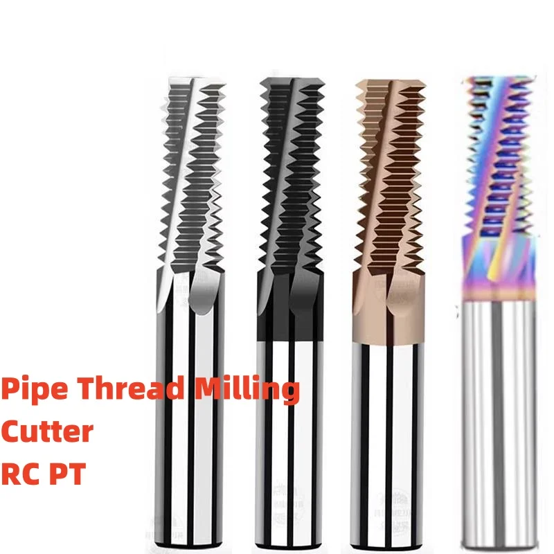 

1PCS CNC Full Flute Machine Solid Carbide Taper Sealing Pipe Thread Milling Cutter BSPT RC PT1/16 1/8 1/4 3/8 1/2 7/8