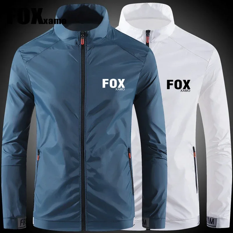 FOX Xamo Sport 야외 사이클링 자전거 얇은 코트 재킷, 캐주얼 루즈 남성 바람막이 재킷, 남성 아웃웨어 상의, UV