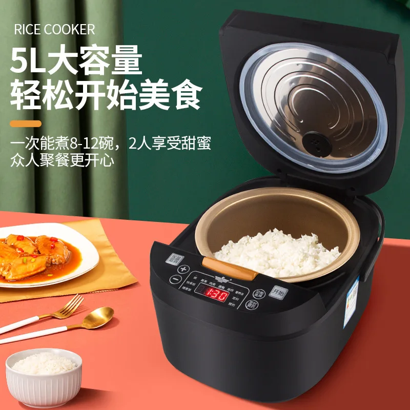 Electric Rice Cooker 5L Large Capacity Intelligent Household Electric Rice Cooker Regularly Reserved Soup Food Heating Container supor electric pressure cooker intelligent timing cysb60ycw10d 110 6l household pressure rice cooker large capacity meat soup