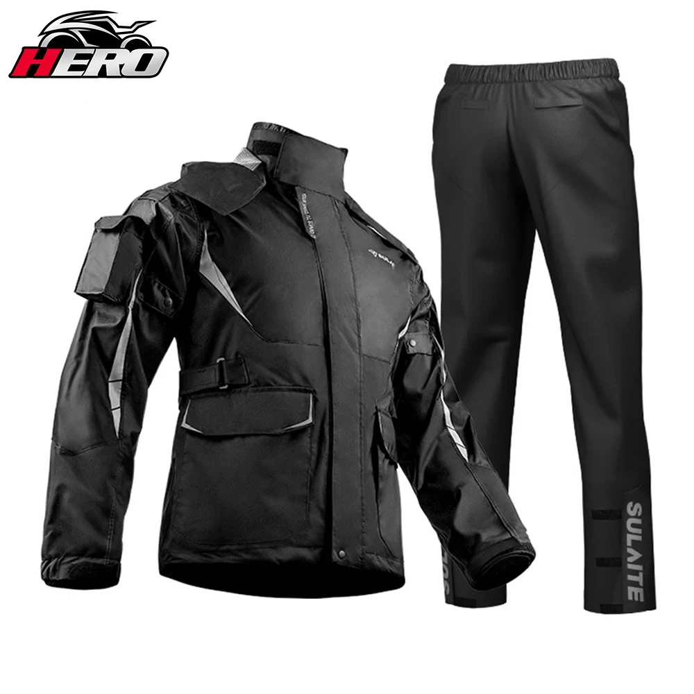 

Motorcycle Raincoat Set Waterproof Motorbike Rain Suit Men Women Moto Raincoat Rain Coat Jacket + Pant Biker Rain Set Multicolor