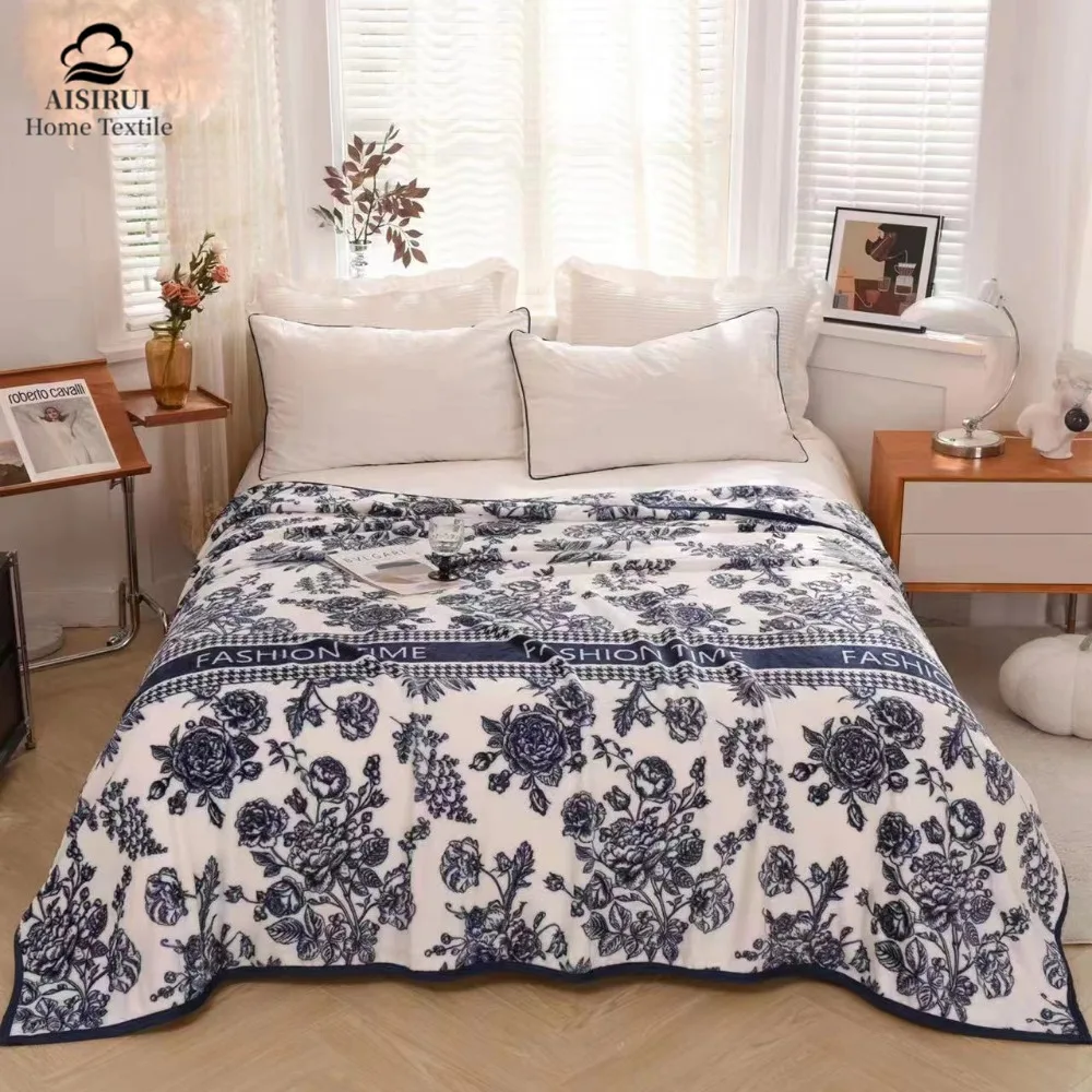 

AISIRUI Ultra-Soft Reversible Microfiber Bed Warm Cozy Gingham Throw Blankets for Couch Thickened Plaid Fuzzy Fleece Blanket 1Pc