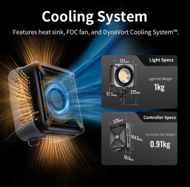 ZHIYUN MOLUS G200 Luce LED 200W Professionale - Luce Da Video E Foto Con App, Raffreddamento Silenzioso E Montatura Bowens - Foto 5