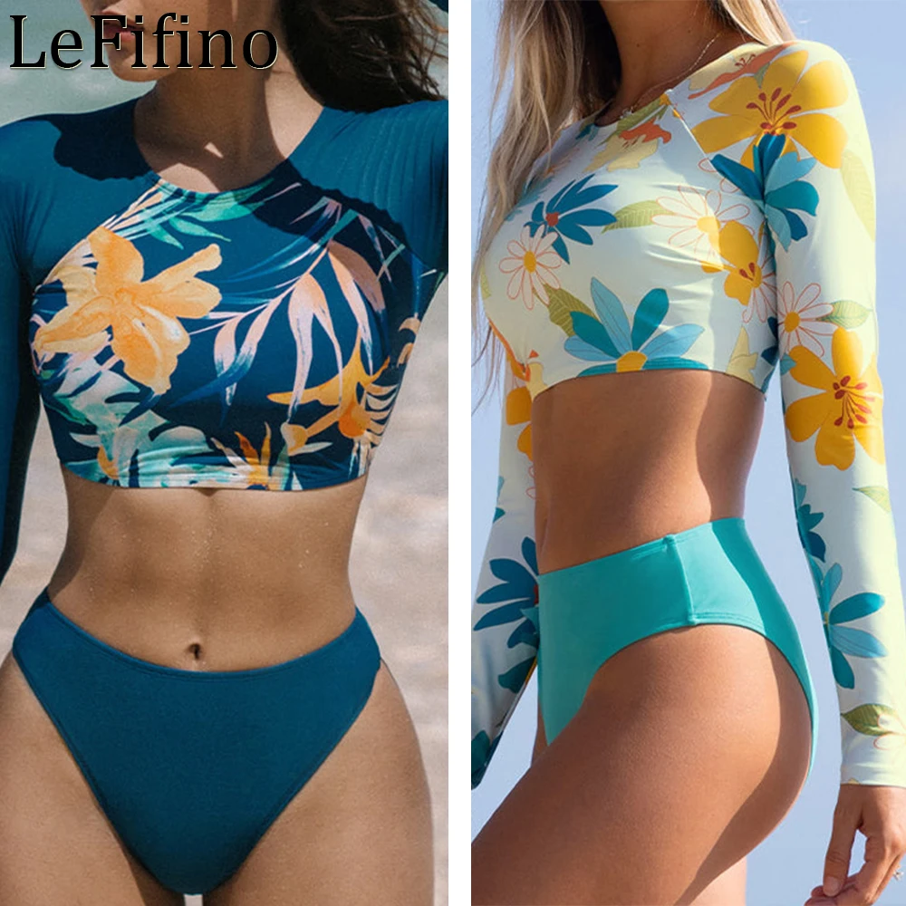 

Купальник-бикини женский с длинными рукавами и разрезом