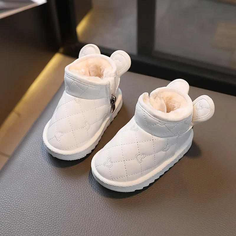 Baby Boots Shoes Winter Snow Boots Baby Girls Boys Cartoon Thick Plush Cotton Outdoor Windproof Waterproof