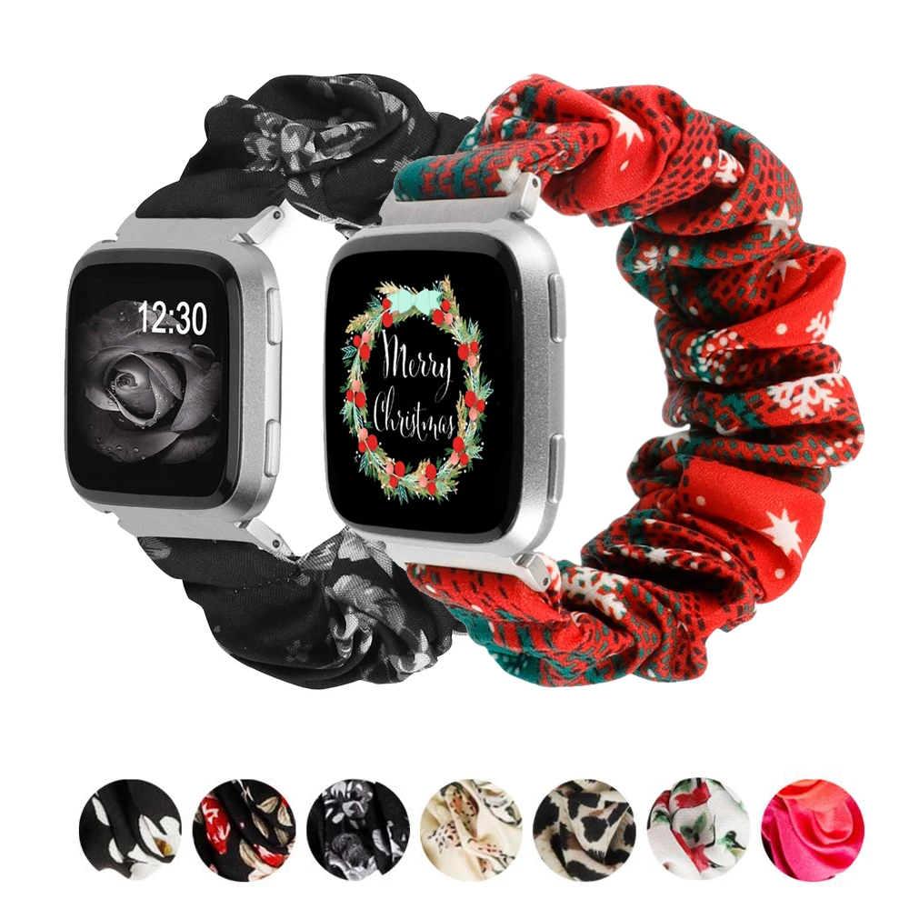 

Elastic Scrunchie strap for Fitbit Versa 4 3 Sense lite Band Stretch Nylon Strap Bracelet Fabric Replacement Elastic Bands
