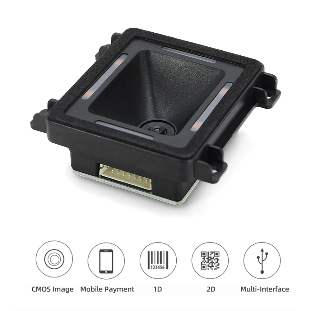 내장형 바코드 스캐너, 자기 유도 1D 2D QR 바코드 리더 모듈, 지지대 RS-232, TTL, USB, 게이트 기계용 자동 스캐닝