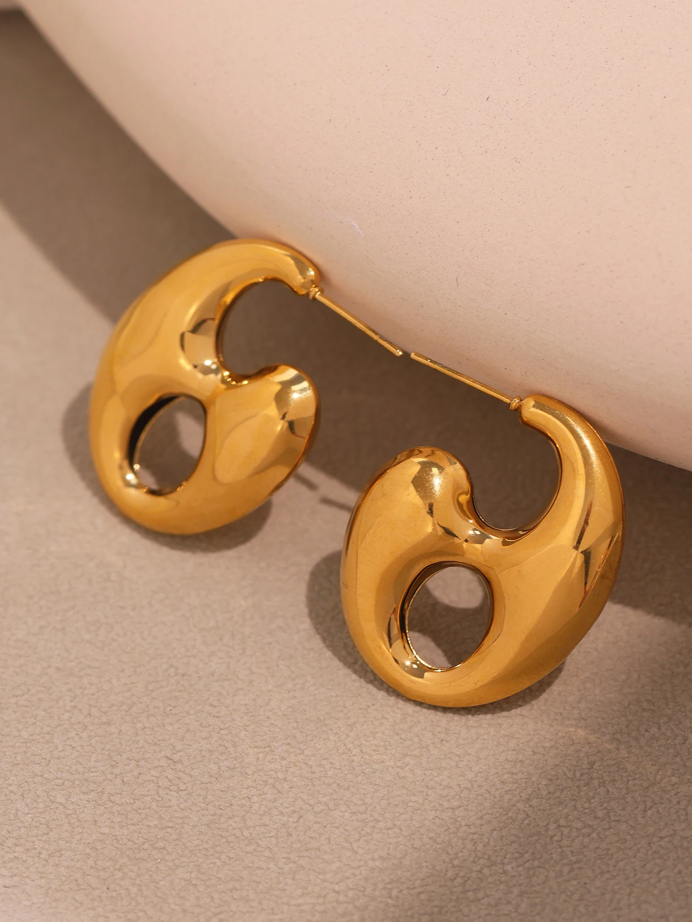 Moderne baumelnde Ohrringe für Frauen, trendiges Design, Edelstahl, vergoldet, wasserdicht, Ohrringe, Schmuck – Detail 8