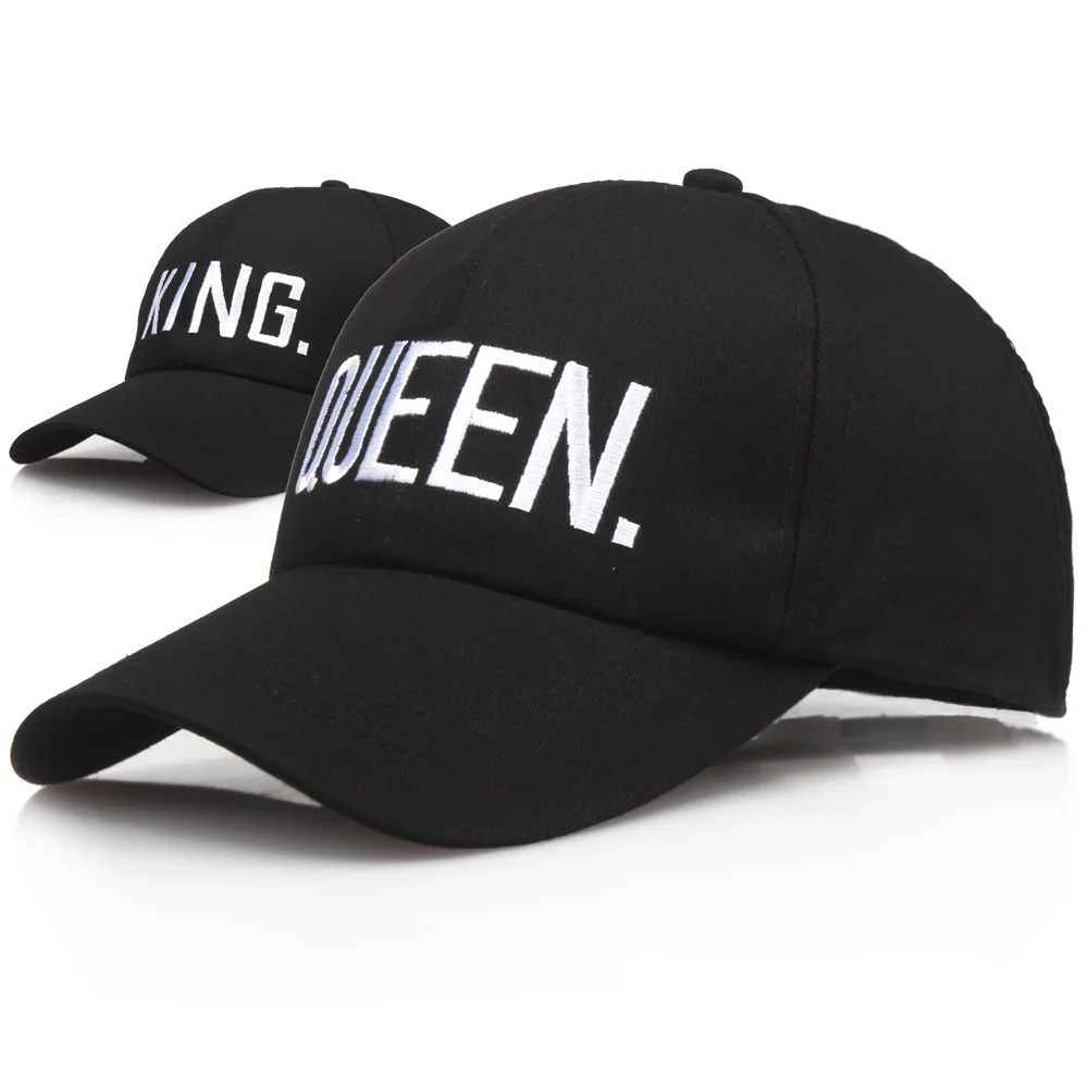 New Women's Letter Embroidered Baseball Cap King and Queen Snapback Hats Couple Hip Hop Style Hats Outdoor Casual Cotton Sun Hat 3