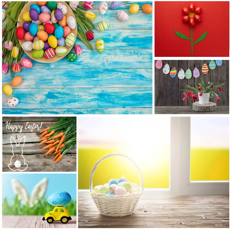 

Vinyl Custom Easter Eggs Photography Backdrops Photo Studio Props Spring Flowers Child Baby Portrait Photo Backdrops 2218 KL-04