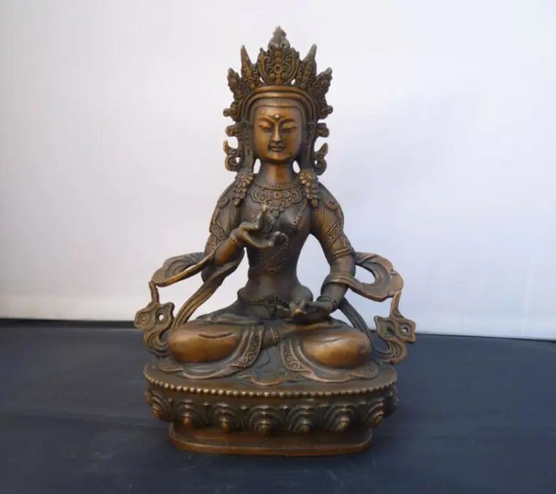 

8.5" Tibetan Buddhism bronze Seat Vajrasattva Vajradhara Goddess Buddha Statue