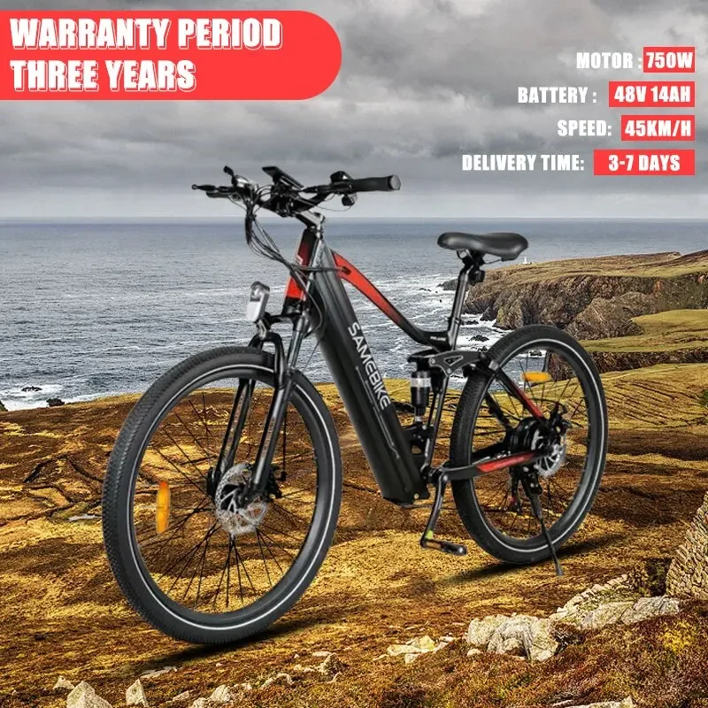 

E Bike 750W Motor 14AH Lithium Battery Mountain Shock-absorbing Electric Bicycle Adult 26-inch Tire Variable Speed Electric Bike