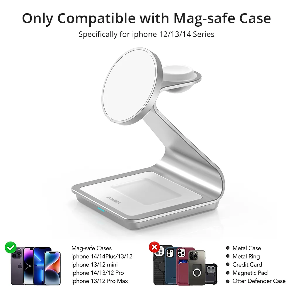 Bonola Magnetic 3 in 1 Wireless Charger for iPhone 2