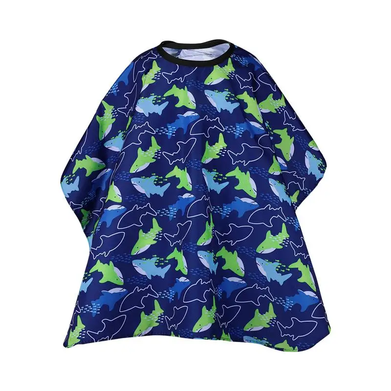 

iplusmil Waterproof Kid Hair Cutting Cape Sea Fish Patterned Barber Styling Salon Cloak for Children