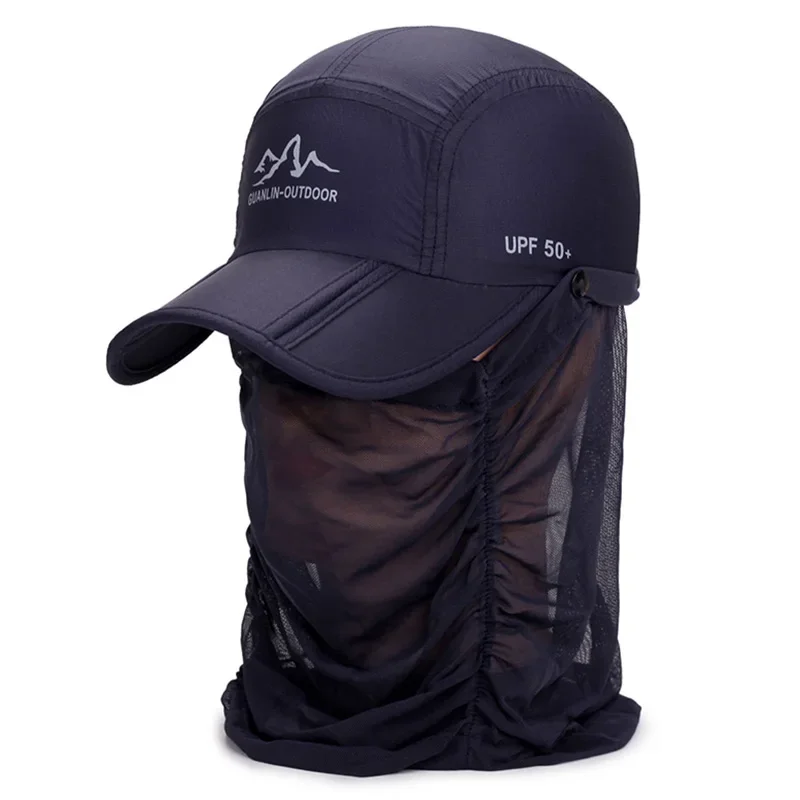 Kuyou Sport Mesh Trucker Cap - Foldable, Sun Protection Baseball Hat, Adjustable, Dark Gray