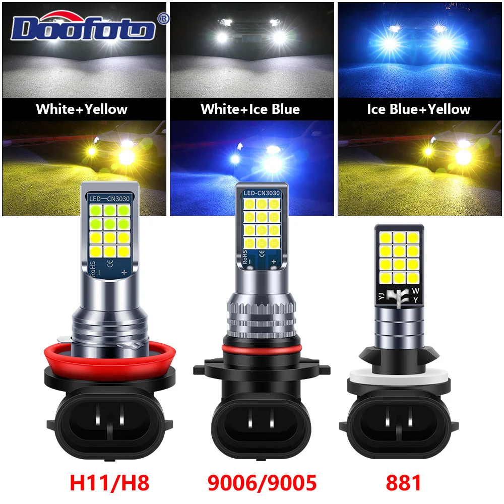 

1pcs Strobe Car Fog Lamp Led Bulb Original Socket 9005 9006 H27 881 H9 H8 H11 Auto Lamp Day Running Warnning DRL Driving Light