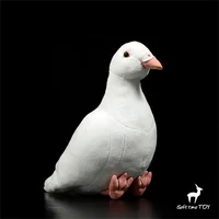 Peace Dove Toy High Fidelity Pigeon Plushie White Pigeon Peluche Lifelike Stuffed Animals Simulation Doll Kawai Toy Gifts Kids 1
