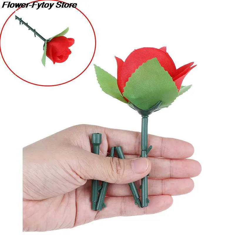 

1PC Folding Red Rose Magic Tricks Flower Appearing Close-Up Stage Street Illusion Gimmick Props Toys Surprise To Your Lover