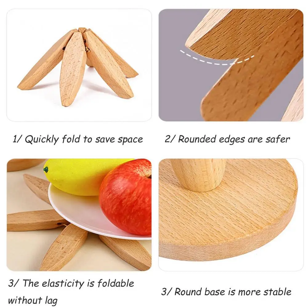 Description Picture 5 of itemWooden Tree Trivet Set Tree Shape Trivet Set Coaster Wood Table Mat Tree Shape Foldable Heat Resistant Pads for Teapot Pans Bowl