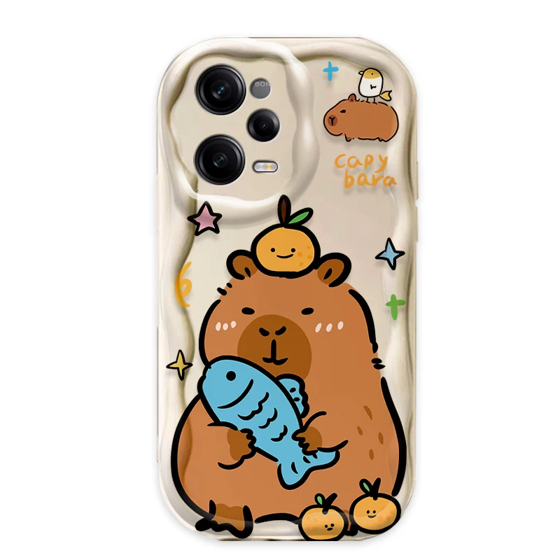 Charming 3D Wave Capybara Cartoon Case